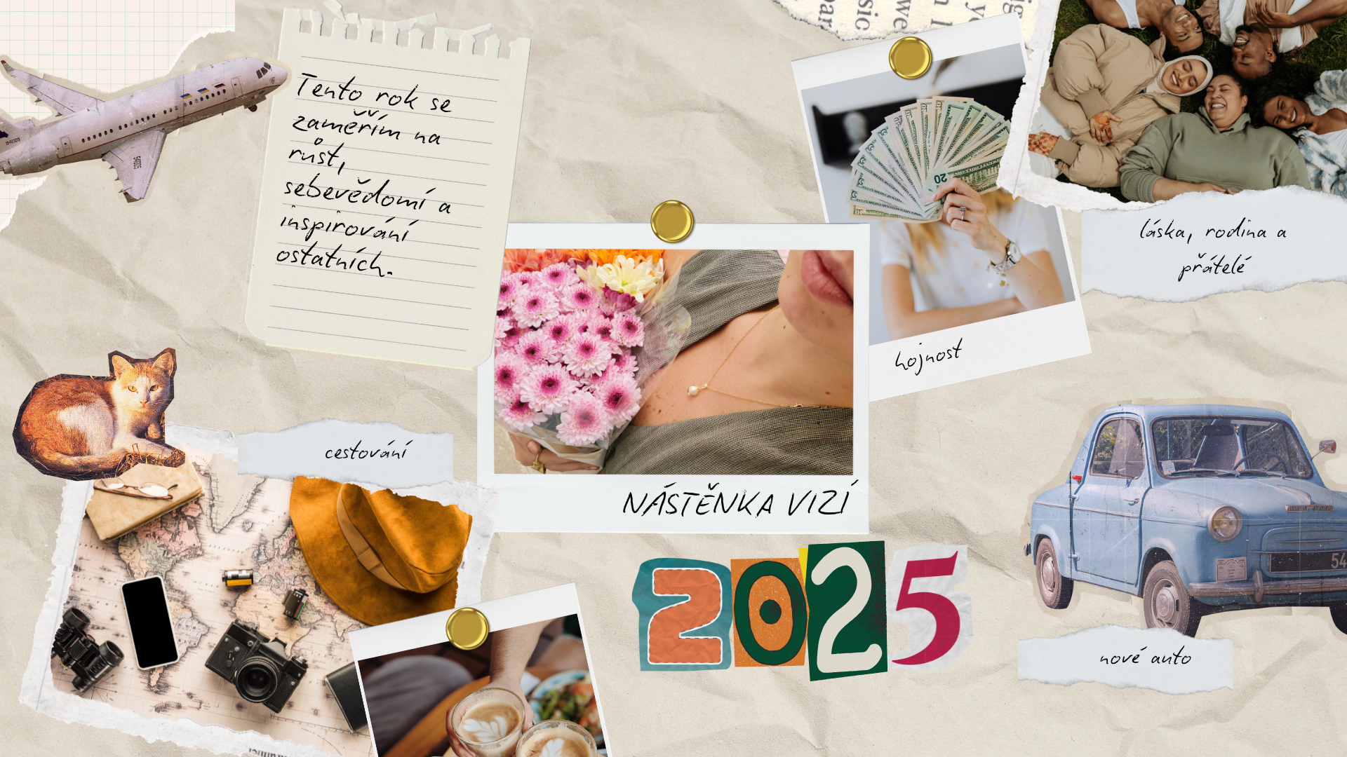 Nástěnka vizí, vision board, novoroční předsevzetí