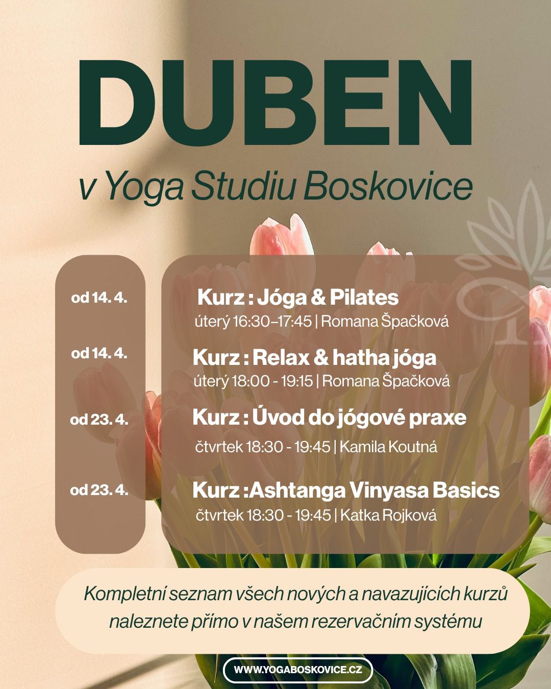 Duben v Yoga studiu Boskovice